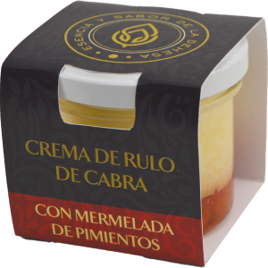 RULO DE CABRA CON MERMELADA DE PIMIENTOS "ESENCIA Y SABOR"